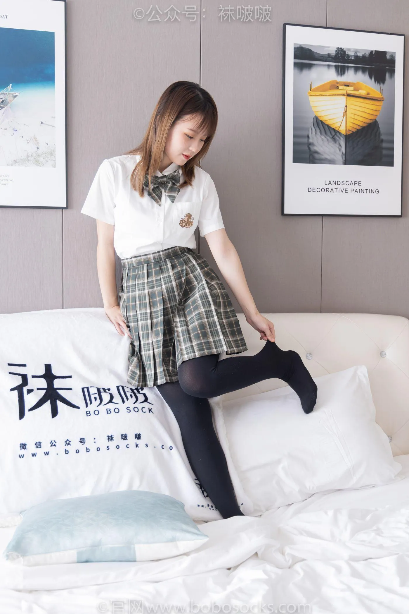 [BoBoSocks袜啵啵]NO.056 朵朵-JK制服、皮鞋、厚黑丝 [135P]插图4